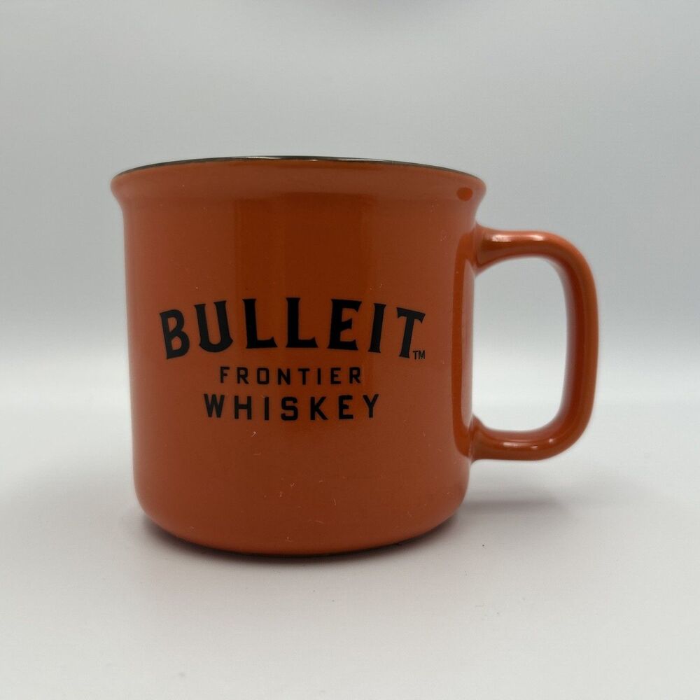 Bulleit Frontier Whiskey 10 oz Mug Cup, Orange - Bourbon, Coffee, Tea, Campfires